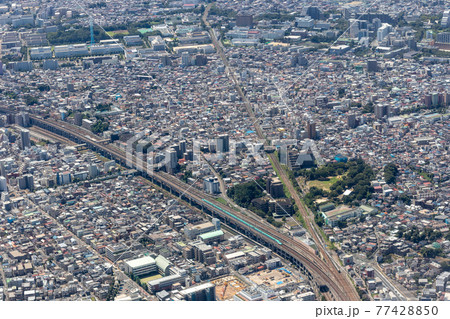 東京都北区東十条付近を空撮 東京都北区東十条付近を空撮 77428850