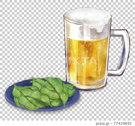 生ビールと枝豆 生ビールと枝豆 77429695