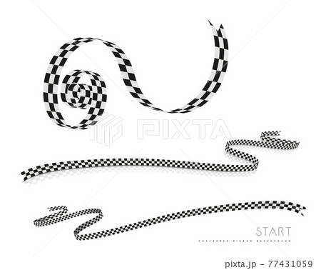 Checkered racing flag, ribbon. Vector illustration on white 77431059