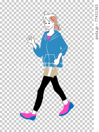ウォーキングする女性のイラスト素材のイラスト素材