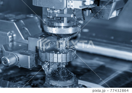 The wire EDM machine cutting the insert mold parts. The wire EDM machine cutting the insert mold parts. 77432864