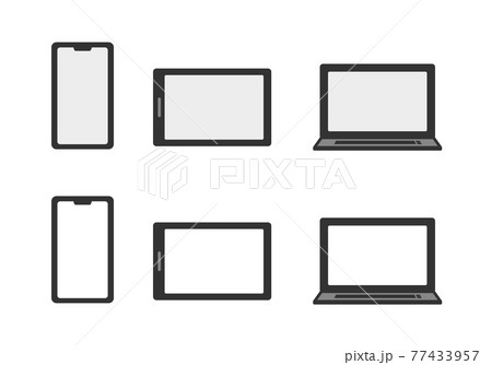 スマートフォン タブレット パソコンのイラスト合成素材 背景透過 のイラスト素材