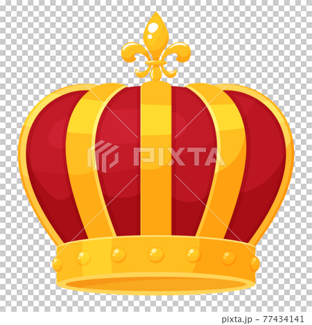 Cute crown illustration_red_gold_fleur de lis 77434141