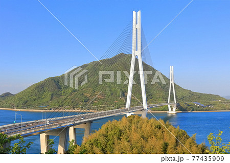 【愛媛県】快晴下の多々羅大橋 77435909