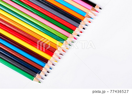 Collection of multicolored pencils for drawing. Collection of multicolored pencils for drawing. 77436527