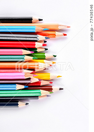 Colorful pencils on white background. Colorful pencils on white background. 77436546