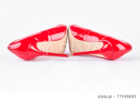 Woman beautiful red high heels. 77436685