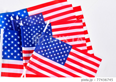 Small table flags of USA. 77436745