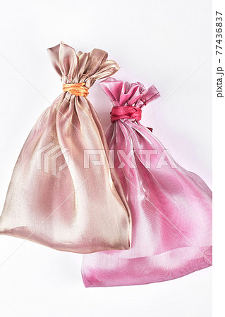 Beige and pink jewelry bags. Beige and pink jewelry bags. 77436837