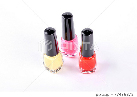 Nail varnish collection on white background. Nail varnish collection on white background. 77436875