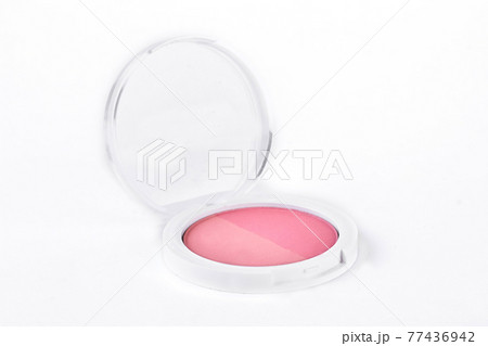 Two color face blush in white container. Two color face blush in white container. 77436942