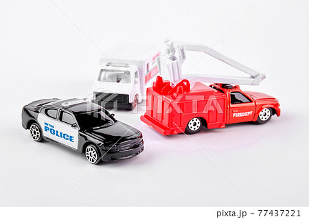 Set of car toys, white background. Set of car toys, white background. 77437221