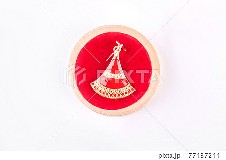 Beautiful earring on red stand. 77437244