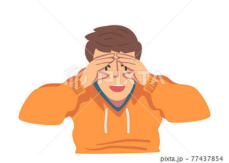 Young Man Looking into the Distance with his Hands above Eyes Cartoon Vector Illustration Young Man Looking into the Distance with his Hands above Eyes Cartoon Vector Illustration 77437854