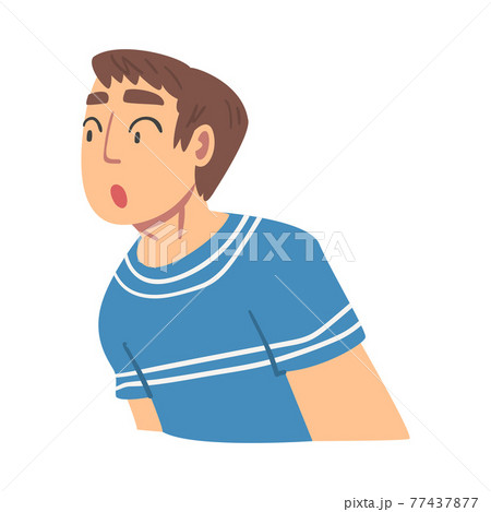 Amazed Man Staring at Something Cartoon Vector Illustration Amazed Man Staring at Something Cartoon Vector Illustration 77437877