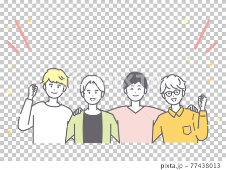 男人過肩插畫素材 77438013