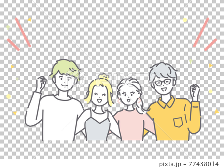 交叉肩膀的男女插畫素材 交叉肩膀的男女插畫素材 77438014