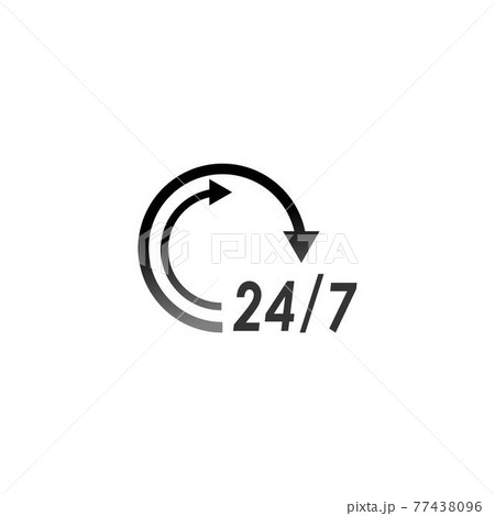 24 Hour icon logo vector illustration design 77438096