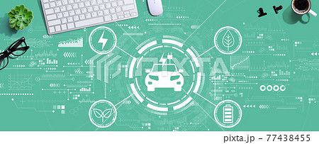 EV concept with a computer keyboard EV concept with a computer keyboard 77438455