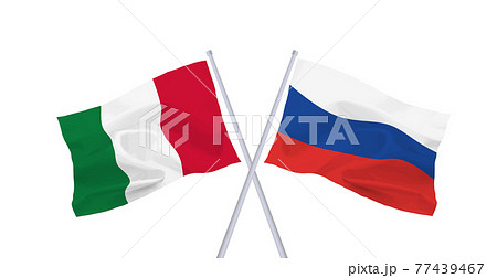 イタリアとロシアの国旗 イタリアとロシアの国旗 77439467