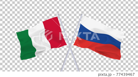 イタリアとロシアの国旗 イタリアとロシアの国旗 77439467