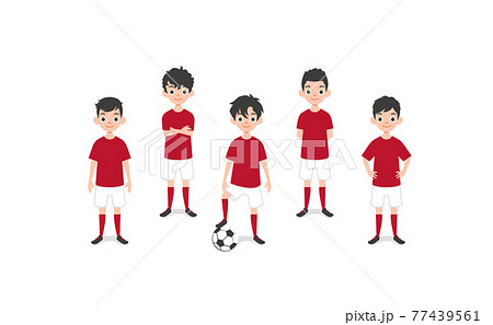 イラスト素材 サッカーをする男の子たち サッカーチームのイラスト素材