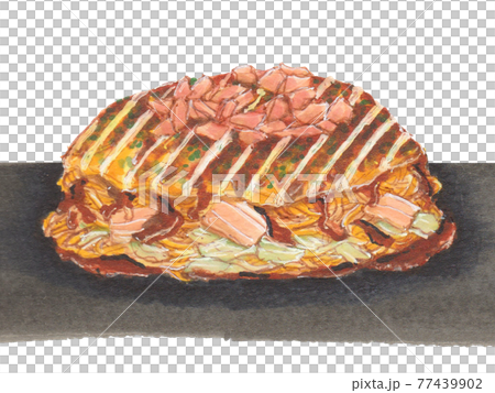 手描き飲食メニュー 広島風お好み焼き 手描き飲食メニュー 広島風お好み焼き 77439902