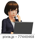 ノートパソコンでテレワークするビジネスウーマン 77440468