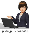 ノートパソコンでテレワークするビジネスウーマン 77440469