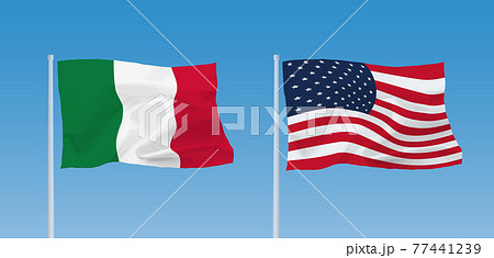 イタリアとアメリカの国旗