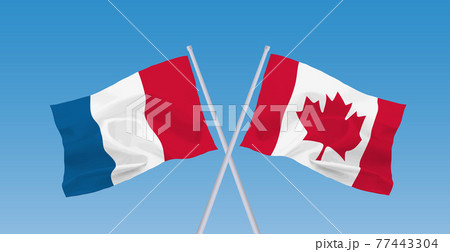 カナダとフランスの国旗 77443304