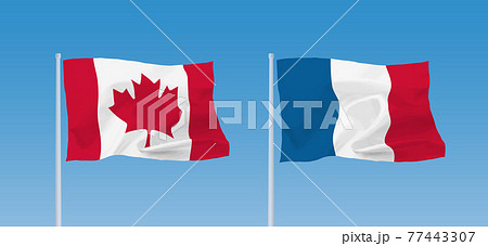 カナダとフランスの国旗 77443307