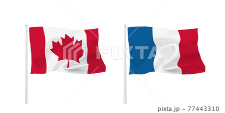 カナダとフランスの国旗 カナダとフランスの国旗 77443310