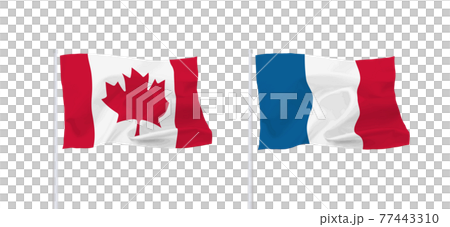 カナダとフランスの国旗 カナダとフランスの国旗 77443310