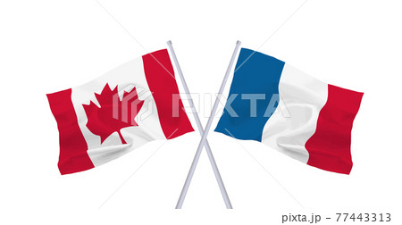 カナダとフランスの国旗 77443313