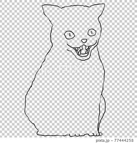 Simple cute cat line drawing - Stock Illustration [77444258] - PIXTA