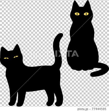 sitting black cat clipart