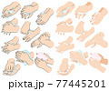 手を洗う 拭く 77445201