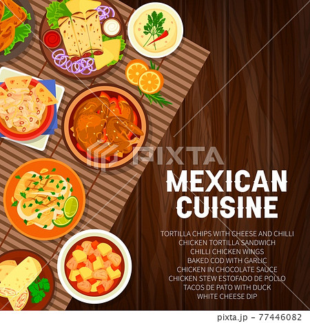 Mexican cuisine restaurant meals menu vector cover Mexican cuisine restaurant meals menu vector cover 77446082