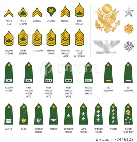 Military ranks shoulder badge, army soldier straps 77446128