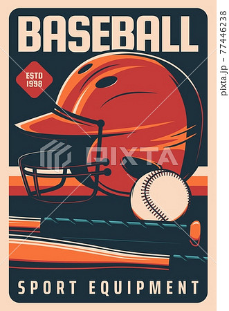 Baseball sport and players equipment bat and ball Baseball sport and players equipment bat and ball 77446238