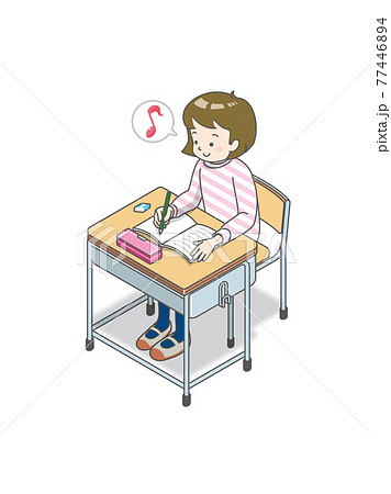 授業、スイスイ問題が解ける女子小学生 77446894