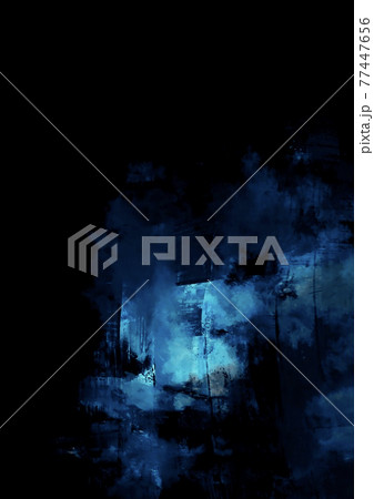 暗闇に光る水色の宝石の欠片の幻想的なテクスチャ背景 77447656