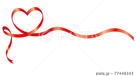 ハート型リボンのイメージイラスト(装飾) ハート型リボンのイメージイラスト(装飾) 77448343