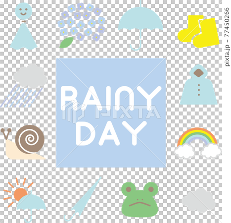 Rainy season rain paint pop icon 77450266