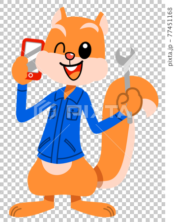 Squirrel B With A Tool - Stock Illustration [77451168] - PIXTA