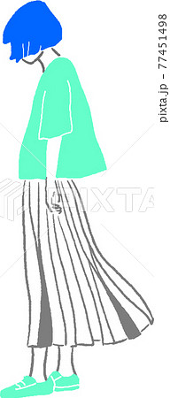 Fashion Illustration Of Young Womanのイラスト素材