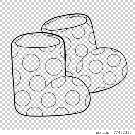 水玉模様の長靴の線画のイラスト素材 [77452333] - PIXTA