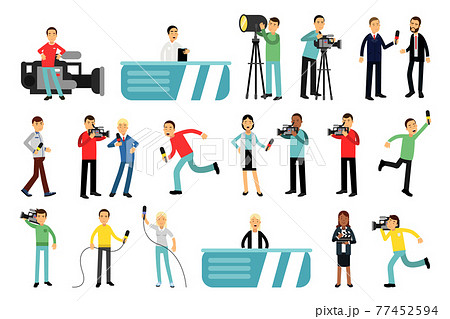 journaliste reporter clipart people