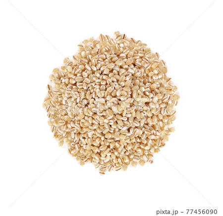pile of pearl barley isolated on white background. pile of pearl barley isolated on white background. 77456090
